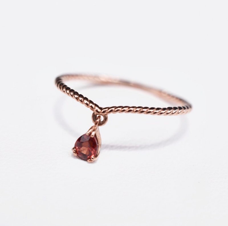 Minim raindrop gemstone ring #minimsignature R236 - 戒指 - 純銀 