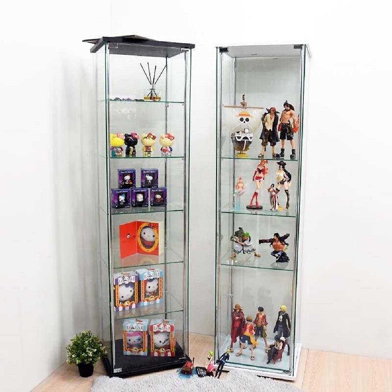 Vertical glass display cabinet 161 cm glass cabinet doll storage display cabinet wine cabinet | Joe Aisen - Other Furniture - Glass White