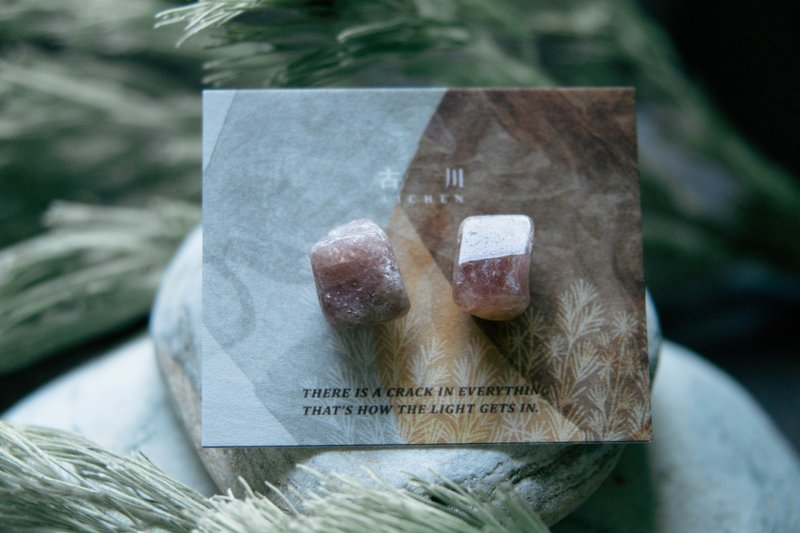CRACK | 礦物系耳環 |  EARRINGS - 耳環/耳夾/耳骨夾 - 玉石 粉紅色