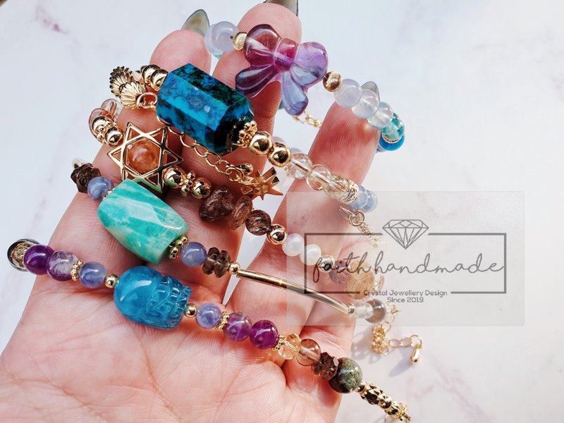 Faith Handmade/apple watch錶帶/訂製/水晶錶帶/手工飾品 - 錶帶 - 水晶 