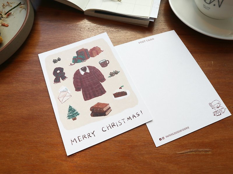 赤いクリスマス 冬の必需品 ポストカード - カード・はがき - 紙 レッド