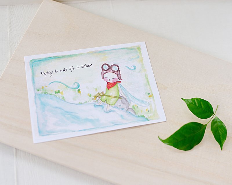 [蜻•Travel] hand-painted postcard - การ์ด/โปสการ์ด - กระดาษ สีเขียว