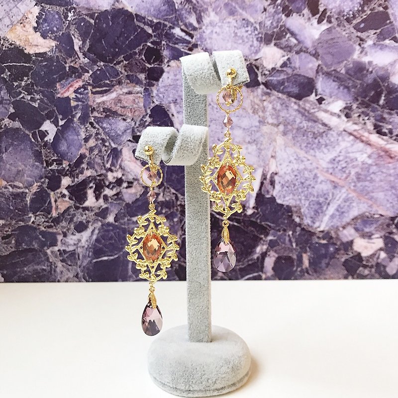 Swarovski earrings - Earrings & Clip-ons - Other Metals Purple