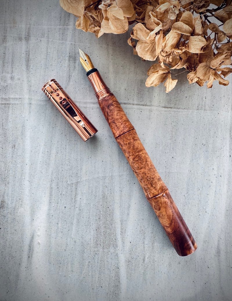 緬甸花梨半封端 鋼筆 - 鋼筆 - 木頭 