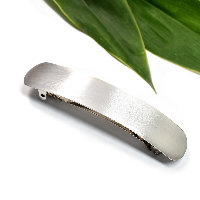 Matte finish silver barrette - Hair Accessories - Other Metals Silver