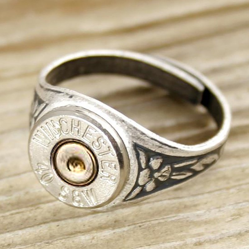 Bullet Designs 40口徑子彈戒指 / 金屬復古創意造型可調式戒圍 - 戒指 - 其他金屬 