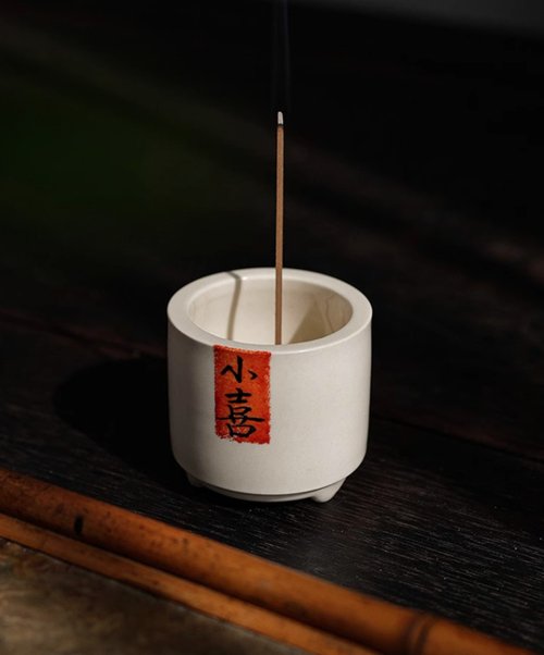 Xiaoxizizai 植物灰手描きセラミック香炉 - ショップ 六一草堂