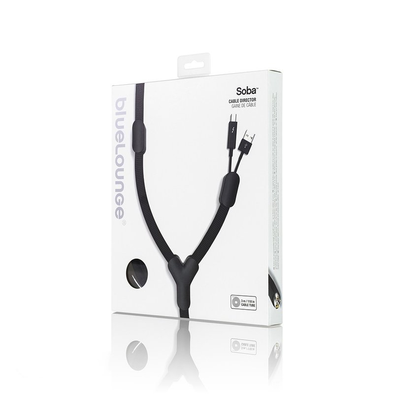 Soba 電線收納管套裝 黑色 - 捲線器/電線收納 - 聚酯纖維 黑色