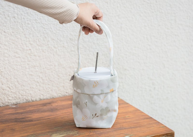 [Tung Flower-Beverage Bag] Environmentally Friendly Bag/Small Bag - ถุงใส่กระติกนำ้ - เส้นใยสังเคราะห์ สีเทา