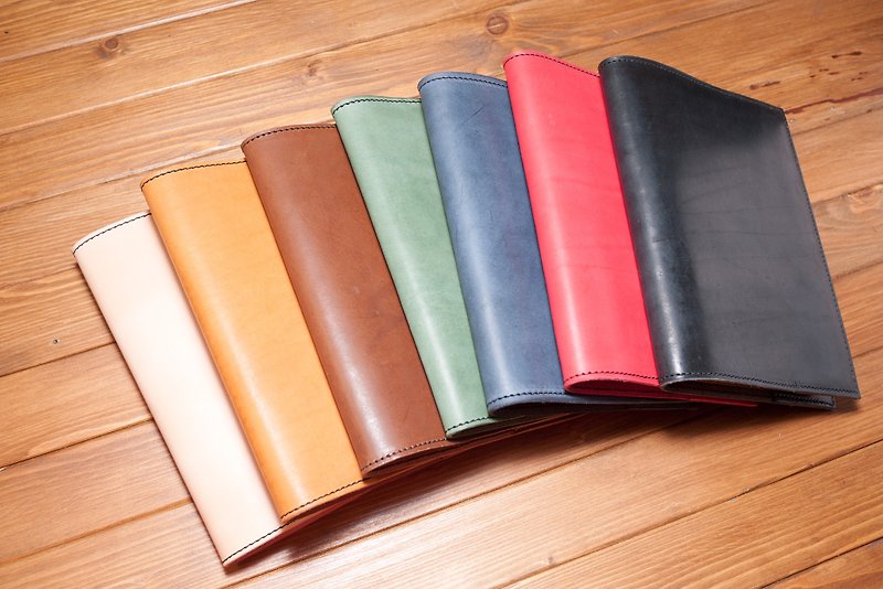 Imported vegetable tanned leather 25K size notebook book cover Pocket book Leath - Notebooks & Journals - Genuine Leather Multicolor