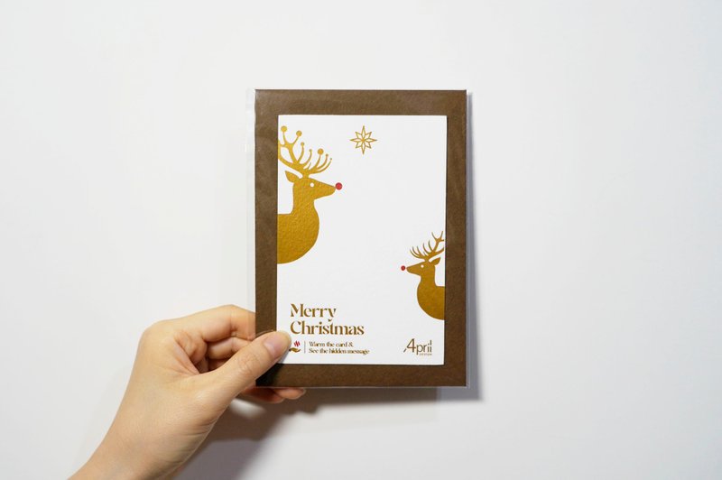 Handwritten Warm Card-Thermosensitive Christmas Card (Type B Christmas Deer) - Cards & Postcards - Paper 