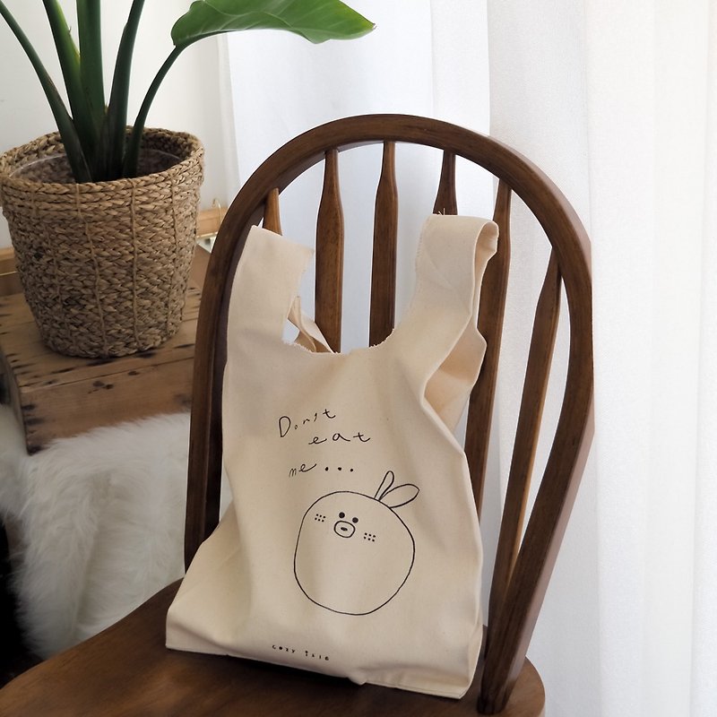 cozy isle • don&#39;t eat me • vest canvas bag | shopping bag | cotton canvas