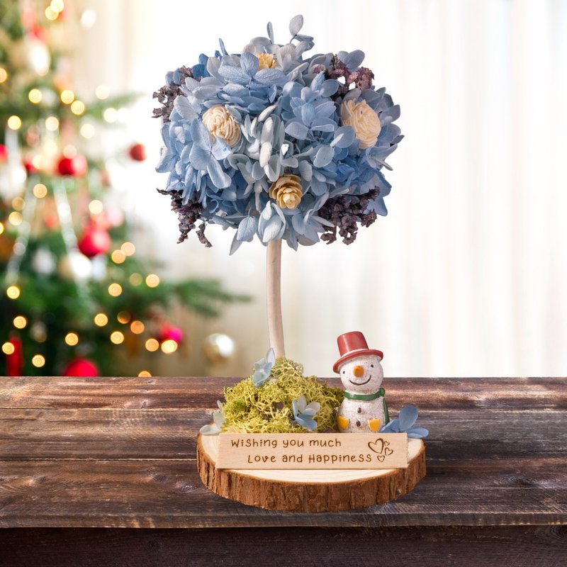 [DIY Christmas Gift Box] Four Seasons Preserved Flower Tree DIY Course-Winter Material Pack + Online Teaching - Plants & Floral Arrangement - Plants & Flowers Blue