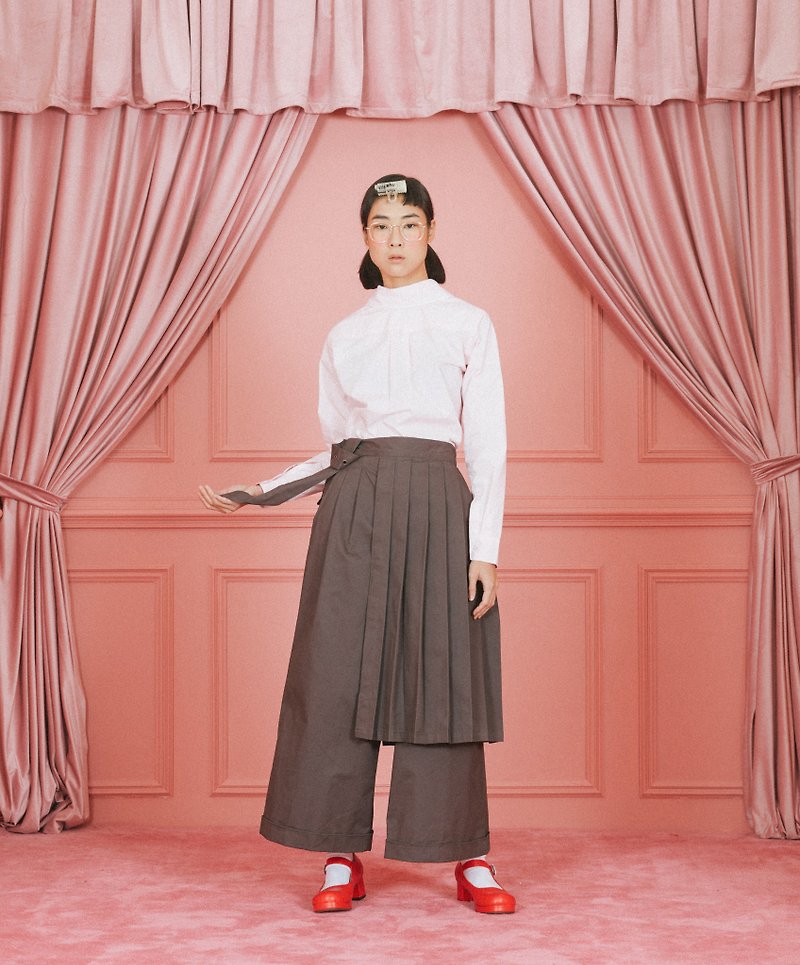 Knot tie deconstructed skirt (unisex) - Other - Cotton & Hemp Gray