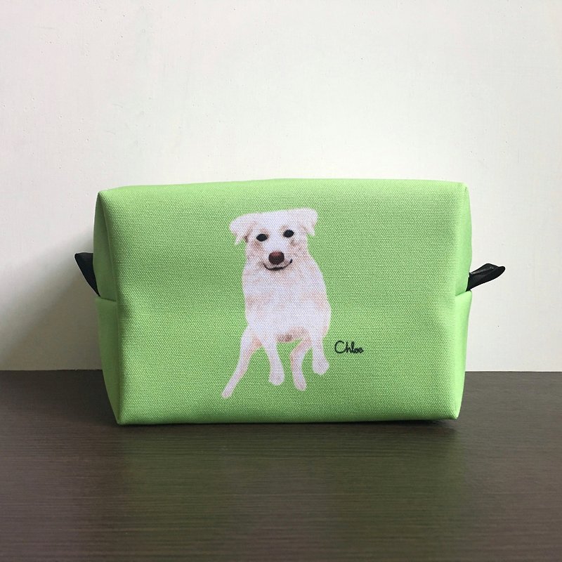 Classic Wang Meow Cosmetic Bag/Storage Bag-White Mix - Toiletry Bags & Pouches - Polyester Green