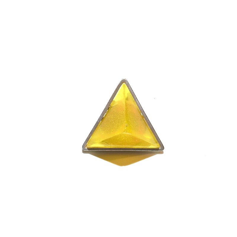 PRISMイヤリング片耳　シルバー・イエロー - 耳環/耳夾 - 其他金屬 黃色