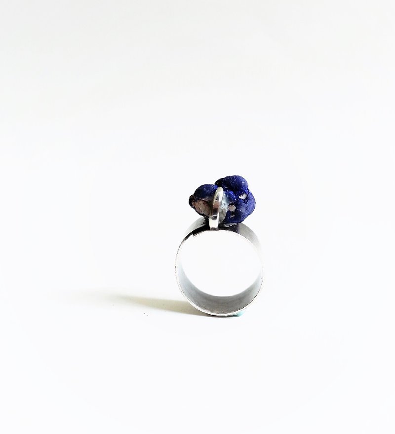 藍銅礦 . 純銀戒指 - 戒指 - 寶石 藍色