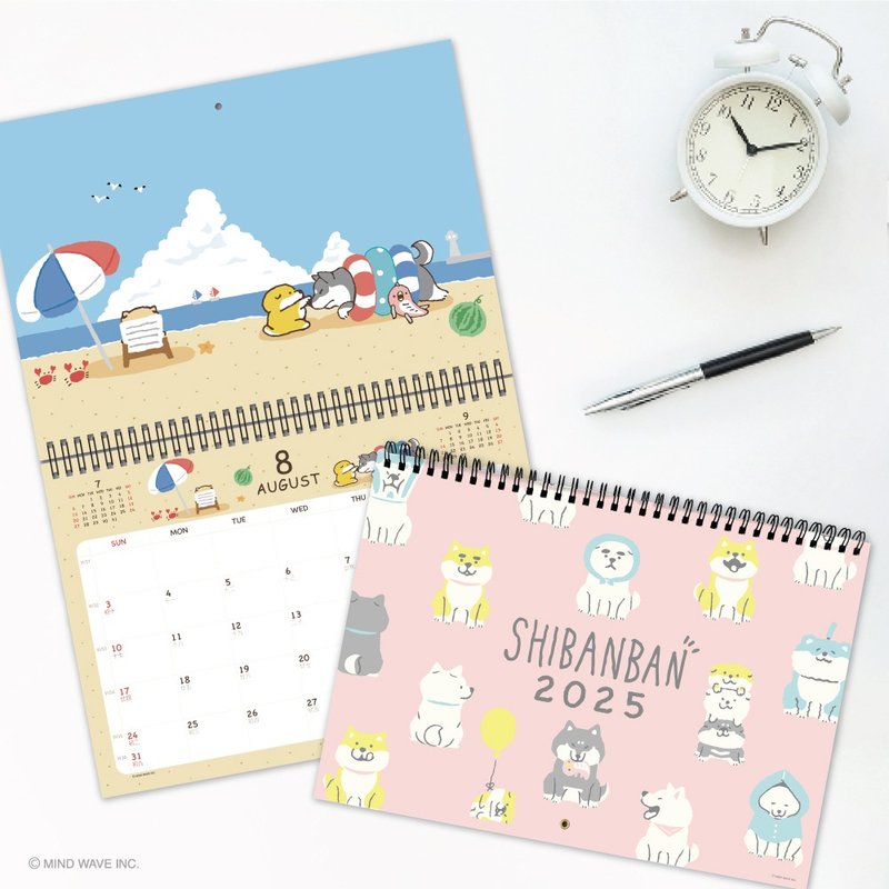 JzFun / Smiling Shiba Inu 2025 Wall Calendar - ปฏิทิน - กระดาษ 