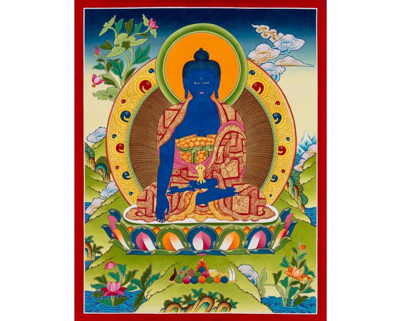 Exquisite Midukpa Thangka Painting: Discover Spiritual Artistry - Wall Décor - Other Materials Multicolor