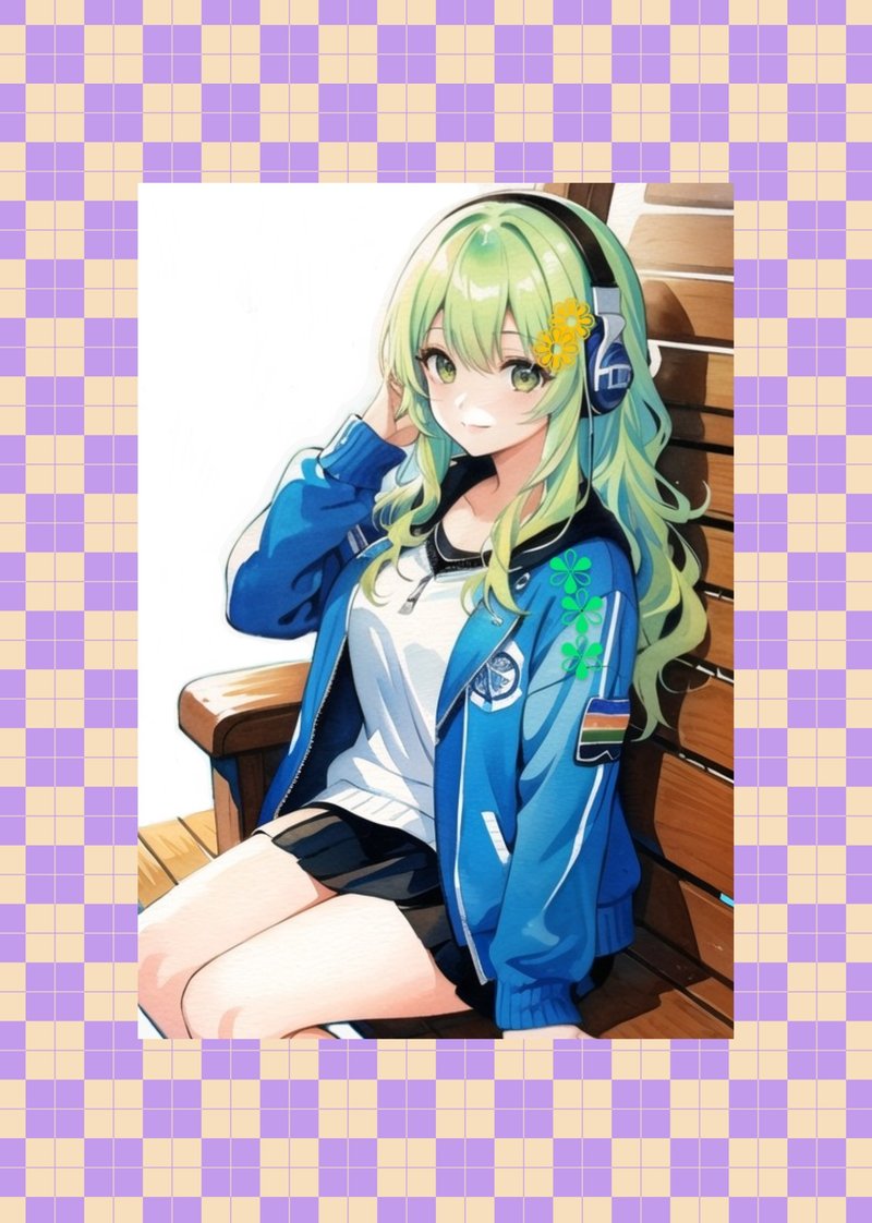 オリジナル人物ステッカー　No.12 - 貼紙 - 紙 綠色