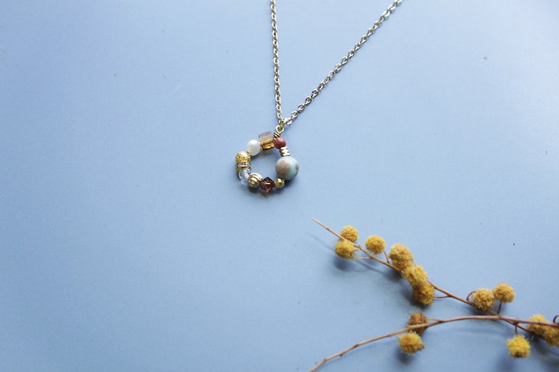 │Small Garden│Necklace - Shoushan Stone - Necklaces - Gemstone Orange