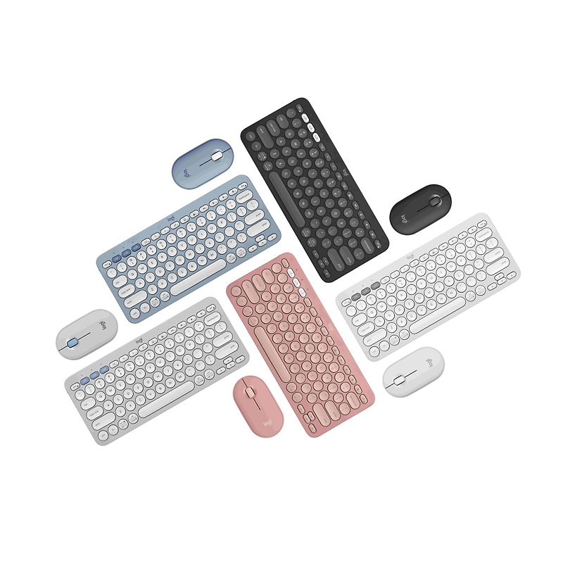 Pebble 2 コンボ ワイヤレス スリム キーボードおよびマウス セット (米国英語) - PCアクセサリー - プラスチック 多色