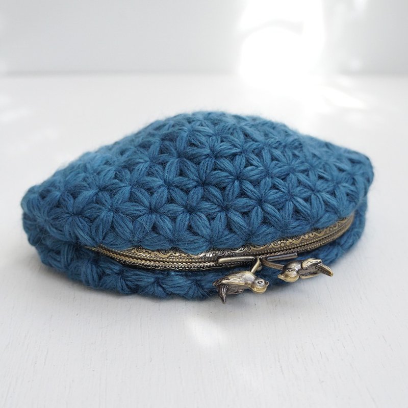 Ba-ba (m) Jasmine Stitch crochet pouch No.C1725 - Toiletry Bags & Pouches - Other Materials Blue