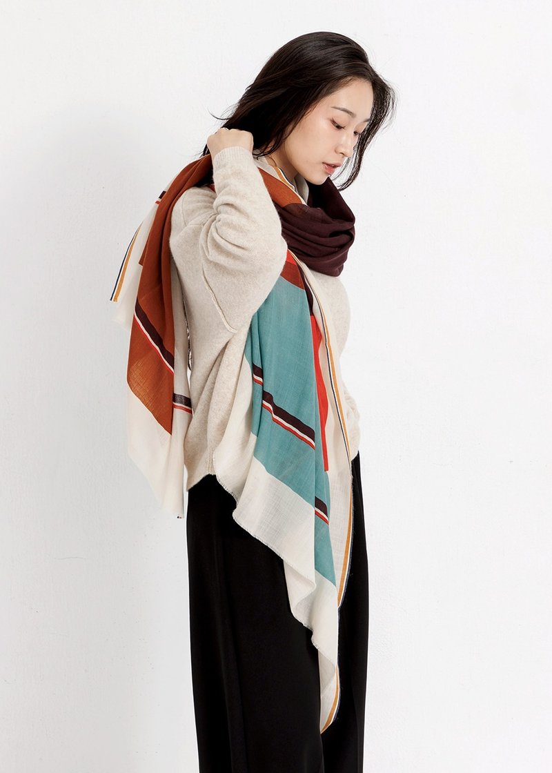 807 羊毛圍巾100 - 玫紅 - 圍巾/披肩 - 羊毛 