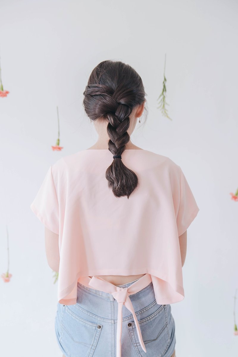 Pink High Low Top with Back Ribbon