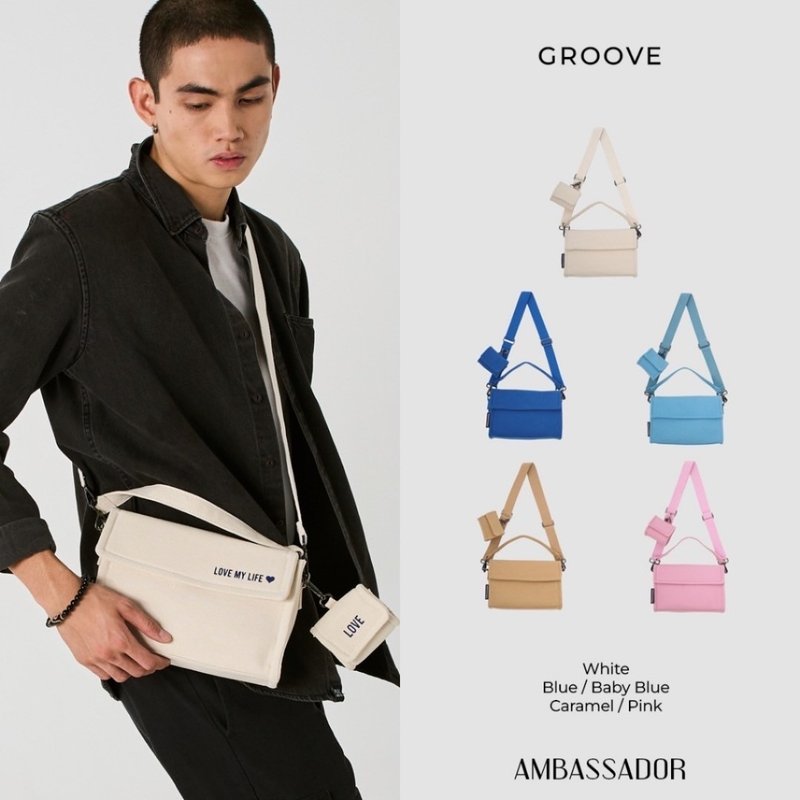 ABDSTORE | GROOVE bag Canvas bag by Ambassador 7001 - กระเป๋าถือ - ลินิน ขาว