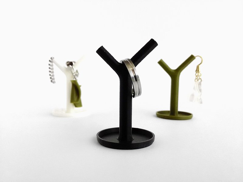 Unique mini tree jewelry fashion accessory stand, Kawaii mini tray,Home sweet home decor, 3D printed 【same color 2 pieces, 1 set】 - 其他 - 塑膠 黑色