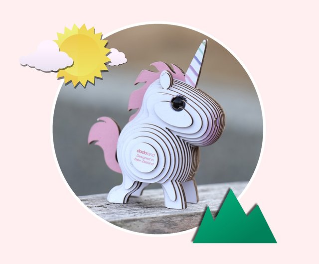 EUGY 3D Cardboard Puzzle-Unicorn Dream Healing Cute Puzzle DIY Little Girl  Home - Shop EUGY Cardboard puzzle Puzzles - Pinkoi