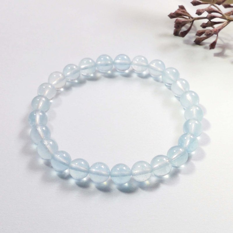 5A Ice Aquamarine 6MM Natural Stone Bracelet Confidence I Courage - Bracelets - Crystal 