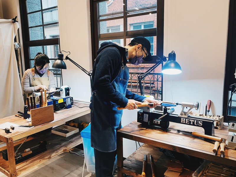 【Two-Person Package】Handmade Pen Experience Class in Taipei's Dihua Street / Twist-Action Ballpoint Pen - Woodworking / Bamboo Craft  - Wood 