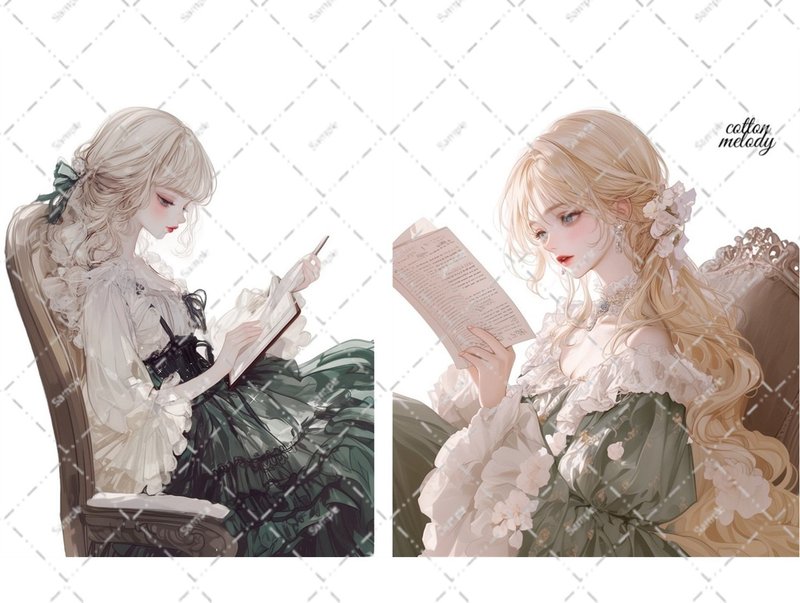 original sticker no.6344 人物ステッカー オリジナルステッカー 人物ステッカー 女の子ステッカー オリジナル人物ステッカー - 貼紙 - 紙 