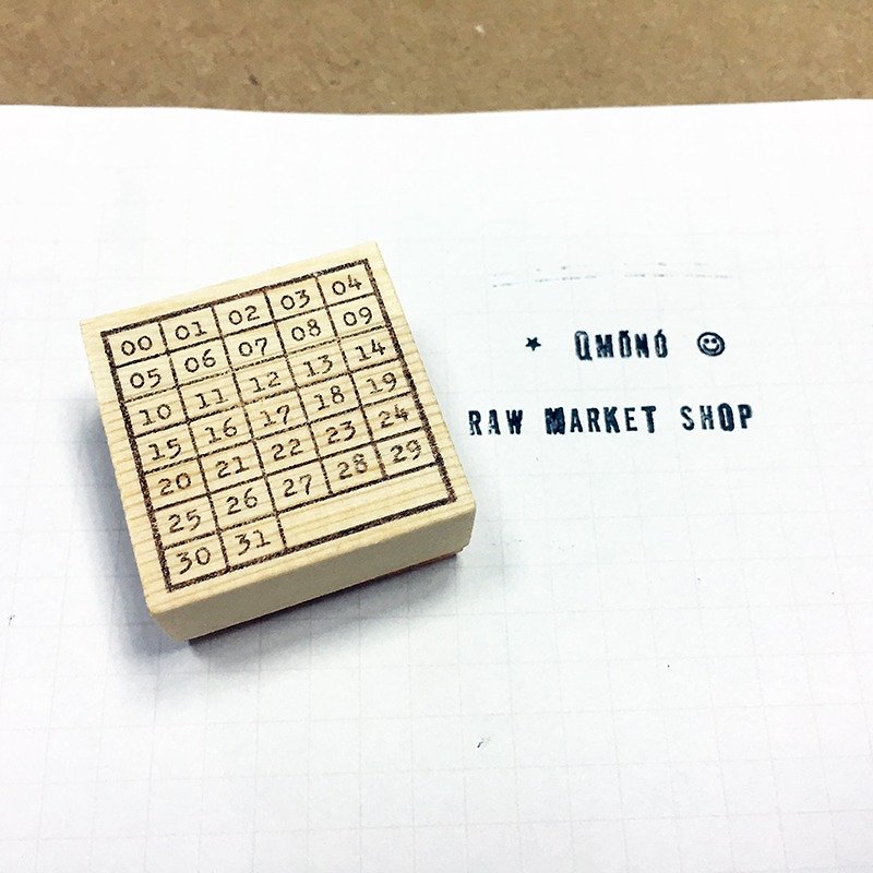Raw Market Shop Wooden Stamp【Analogue Series No.102】 - Stamps & Stamp Pads - Wood Brown