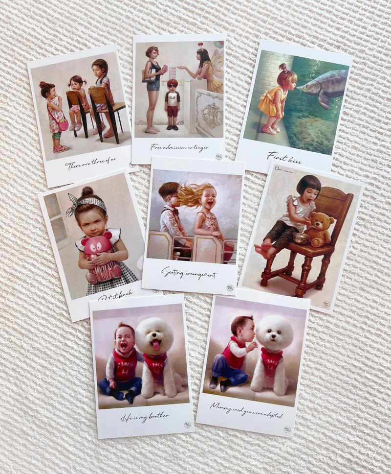 Illustration Postcard Set / Joyful Realistic Postcards - Set of 8 - การ์ด/โปสการ์ด - กระดาษ 