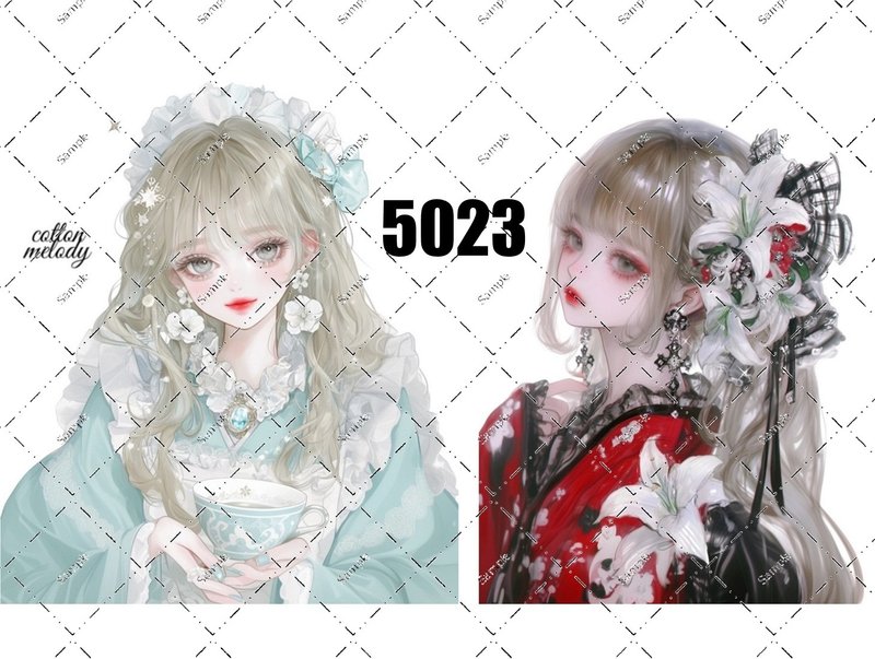 original sticker no.5023 人物ステッカー オリジナルステッカー オリジナル人物ステッカー 装飾ステッカー cotton melody - 貼紙 - 紙 