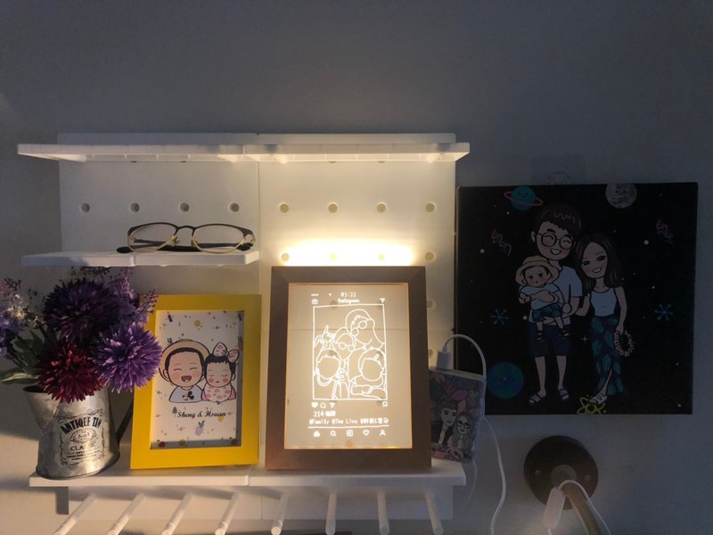 Custom Family Memorial Night Light | Line Illustration Desktop Lamp | Photo to Light Panel | Family Sentiment - Lighting - Other Materials Transparent
