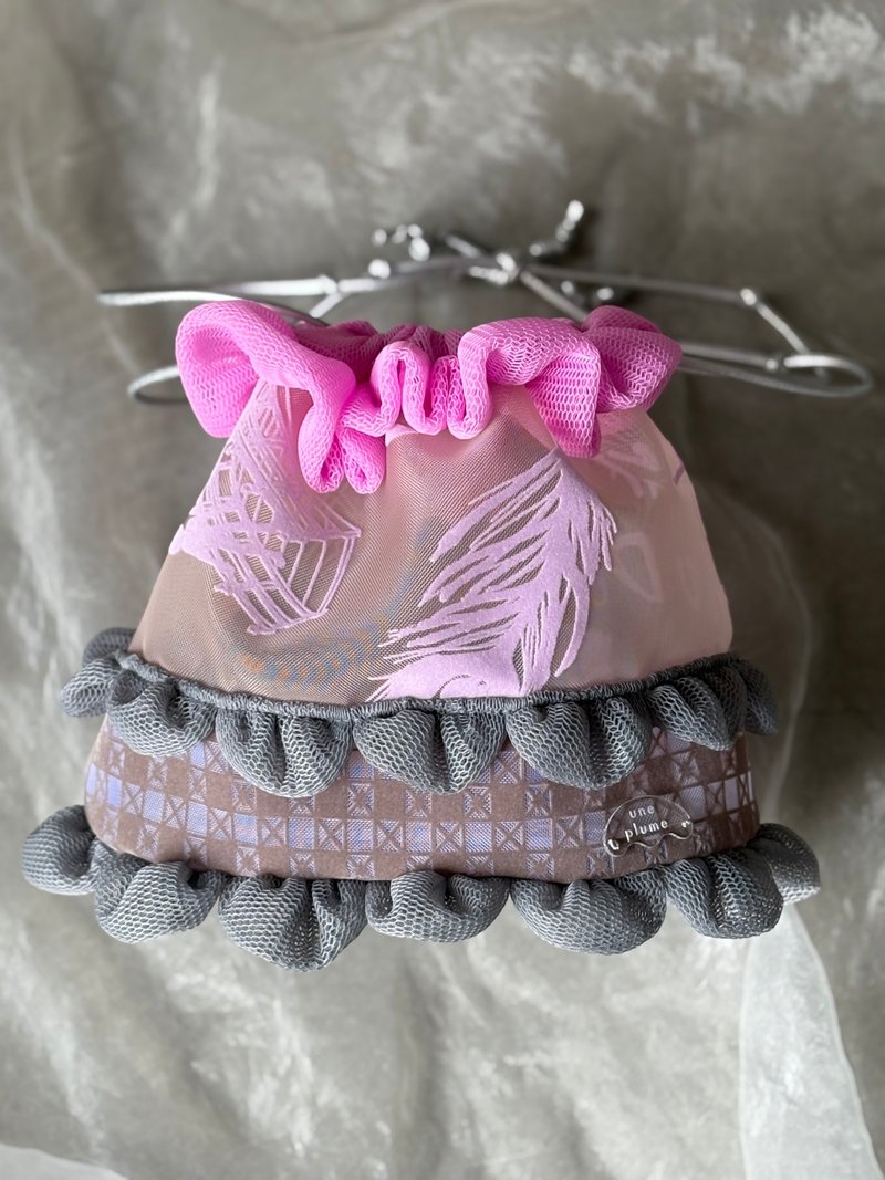flower 巾着Bag - 側背包/斜背包 - 尼龍 