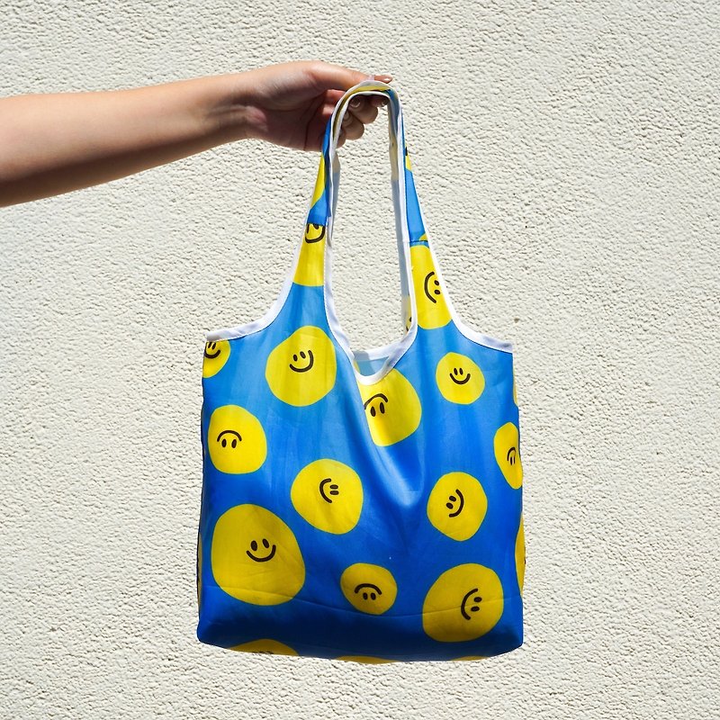 SMILEY MINI FOLDABLE BAG - Other - Other Materials Blue