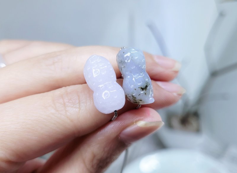 【親翠】天然翡翠 花生好事 好事花生純銀鎖骨鏈 畢業禮物 - 項鍊 - 玉石 多色