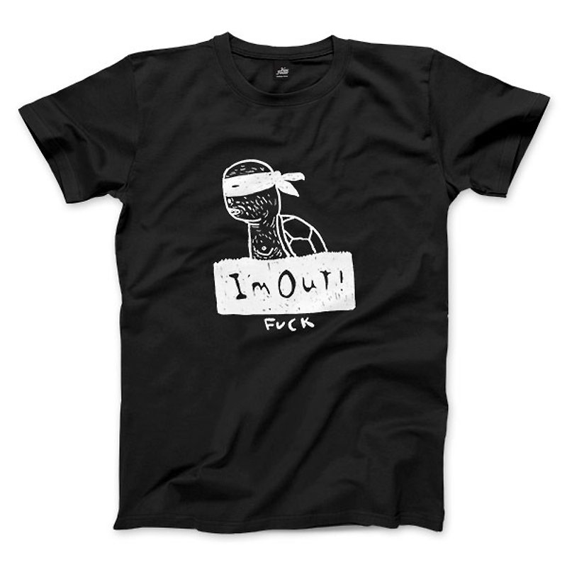 Fuck! I want to quit-black-unisex T-shirt - เสื้อยืดผู้ชาย - ผ้าฝ้าย/ผ้าลินิน 