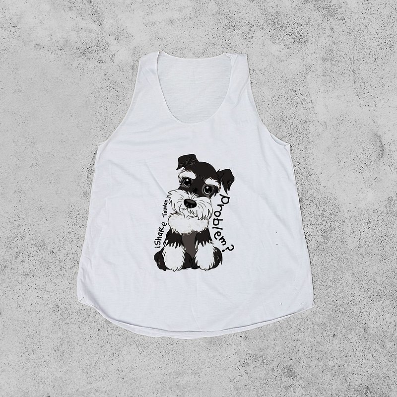 Water Yang A word vest - black and white flowers Shen Rui four head black hand printing - Women's Vests - Cotton & Hemp Multicolor