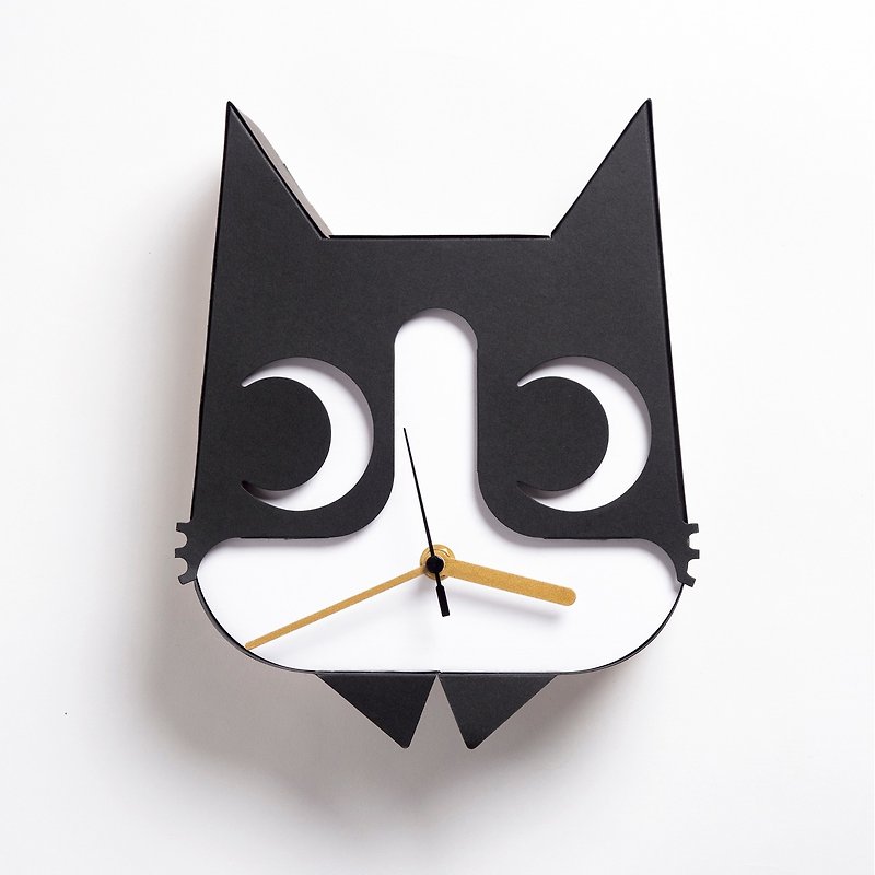 賓士貓造型掛鐘 - Hulumao 紙。時計 (2組入) - 時鐘/鬧鐘 - 紙 黑色