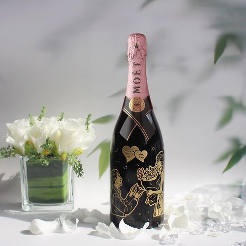 Original gift box] Customized Moet birthday wedding champagne gift  customized portrait logo hand-carved - Shop dyow520 Wine, Beer & Spirits -  Pinkoi