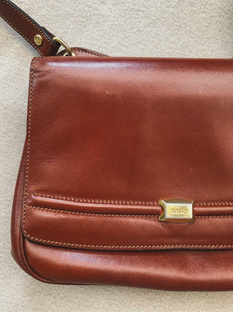 VINTAGE BALLY 側背包 / Made In ITALY / 古董包 - 側背包/斜背包 - 真皮 咖啡色