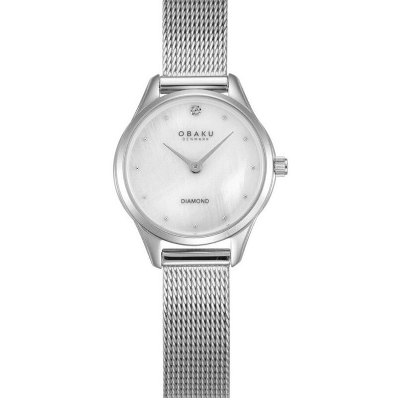 Obaku 經典方框設計都會時尚腕錶-星光銀(V297SXCWMC) - 女錶 - 不鏽鋼 多色