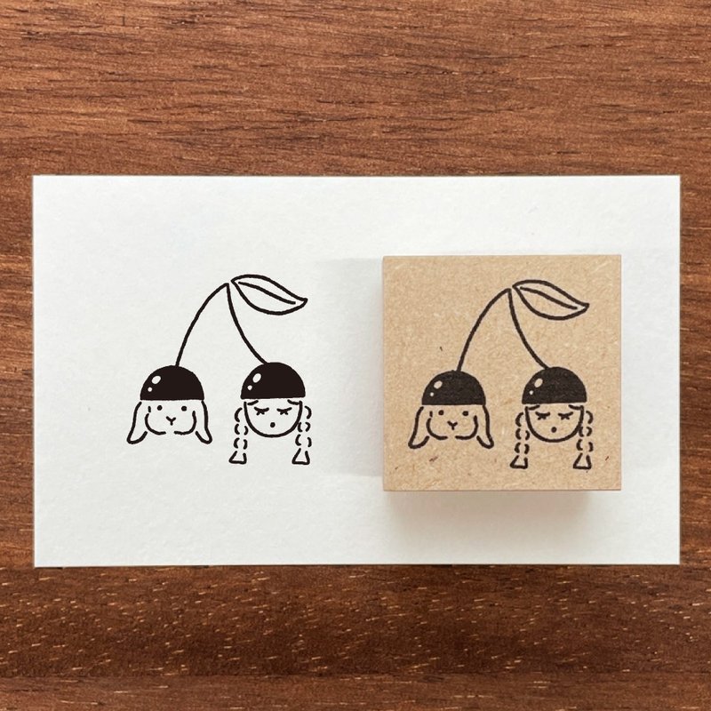 Marl-chan illustration stamp cherry May rubber stamp girl made in Japan a-115 - ตราปั๊ม/สแตมป์/หมึก - ไม้ 