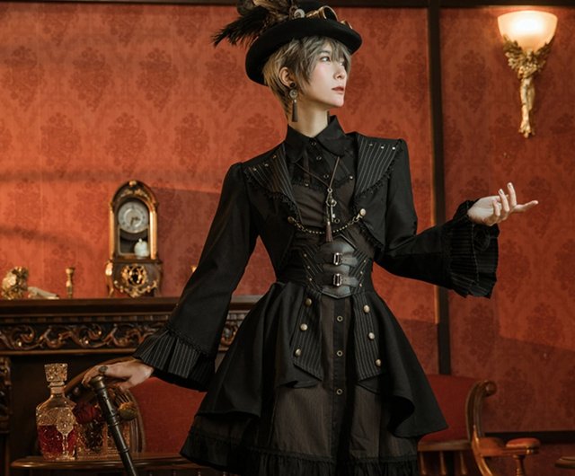 スチームパンク ゴシック スタイルのレトロなスーツの襟とシェル